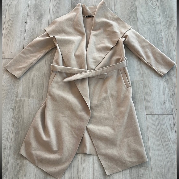 Camel Light Tan Soft Belted Trench Coat - Picture 6 of 12